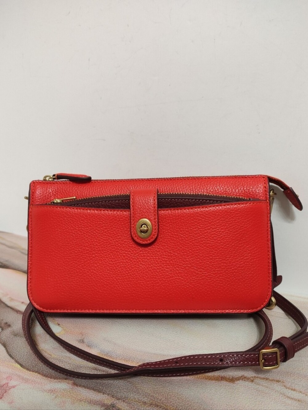 Coach C5368 Noa Pop-up Bag with Removable Card Pouch Red Orange Multi